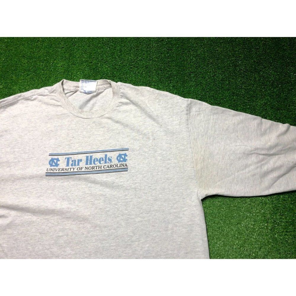 Vintage University Of North Carolina Tar Heels Mens Gray Long Sleeve Tee Size 2X